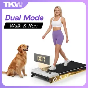 TKW Under Desk Treadmill, 2-in-1 Walking Pad for Walking and Jogging 2.5HP Low-Noise Treadmill with Remote Control Lanyard 300lbs Weight Capacity Home Exercise Equipment Home Gym Equipment
