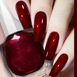 Wine Red Nail Polish with Ultrachrome Iridescent Effect and Quick Dry Formula