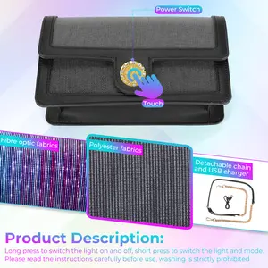 LUMISONATA Light Up Rave Bag with Seven Colors & Four Flash Modes Touchable Straps Detachable Chain USB Charging for Parties Clubs Festivals Women's Fashionable Rave Bag