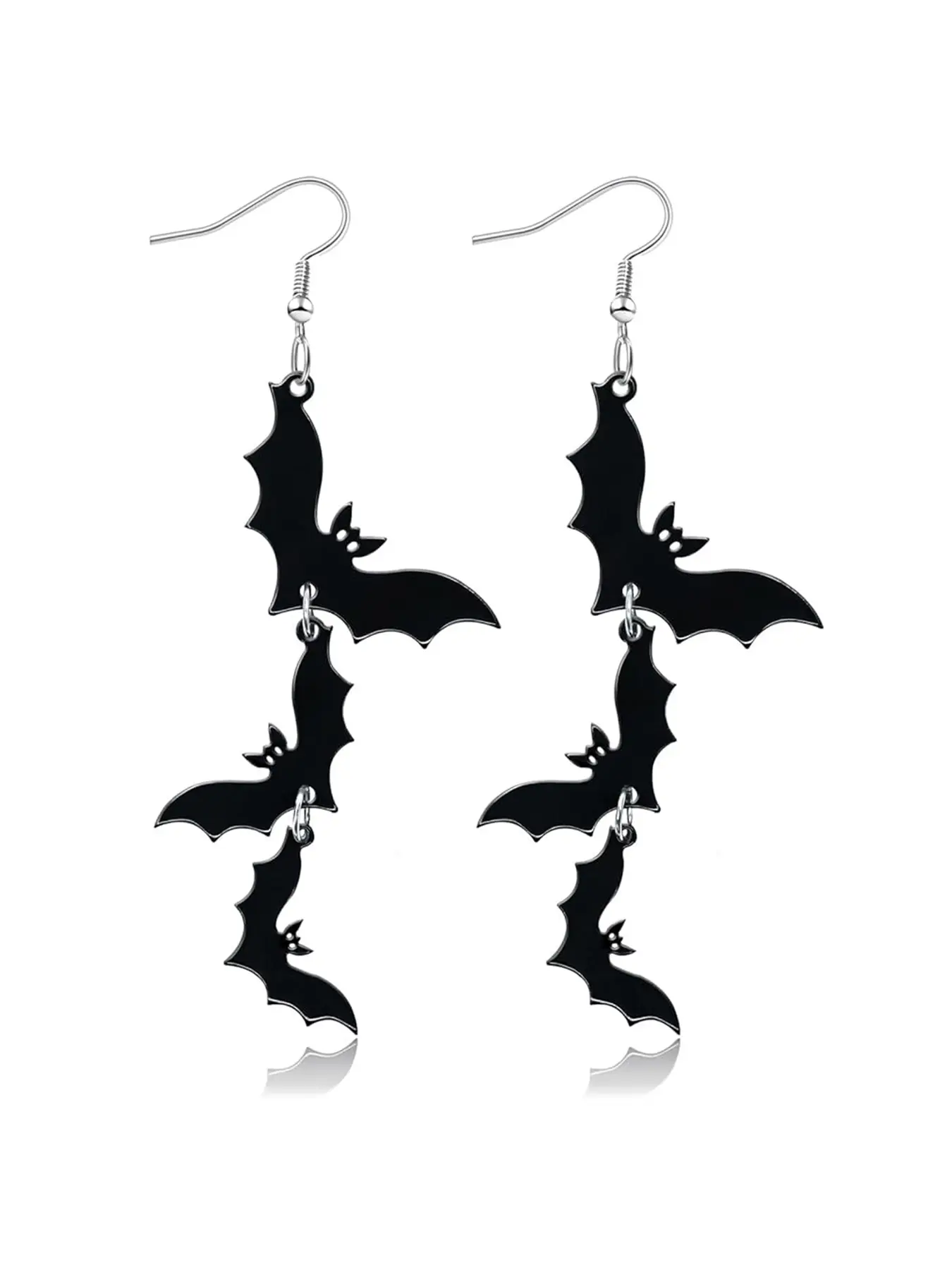 Acrylic Material Halloween Dangling Earrings Black Skull Bat Drop Dangle Style Earrings for Women Fun Cute Spooky Theme Halloween Holiday Costume Jewelry