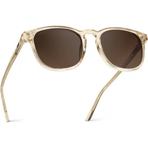 Eyewear - Men's Polarized Modern Rounded   LED Light Blocking Stickers for oriana Vintage Square Transparent Gray Sunglasses