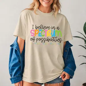 Autism Acceptance Shirt Spectrum Awareness Tee Special Education Teacher Gift Inclusive Kindness Message Top shirts women