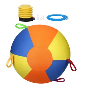 Herding Ball for Dogs Calming Ball with Cover Handle Inflatable Training Ball for Large Breeds Small Medium Dogs Active Play Exercise