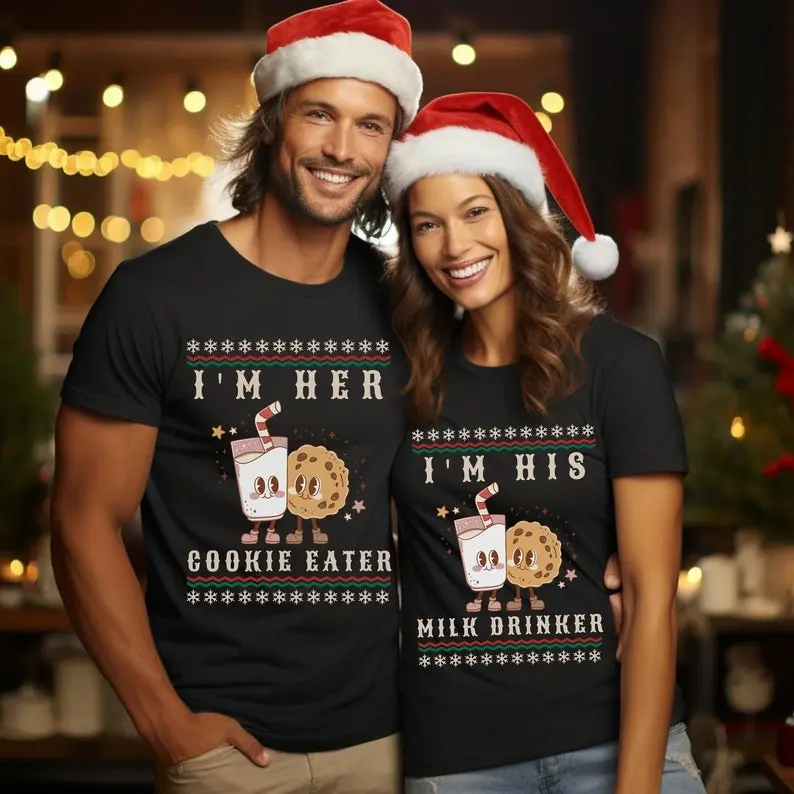 Matching Christmas Couple Shirts Funny, Holiday Couples T Shirts, Funny Christmas Shirts for Couples, Matching Christmas Party Shirt