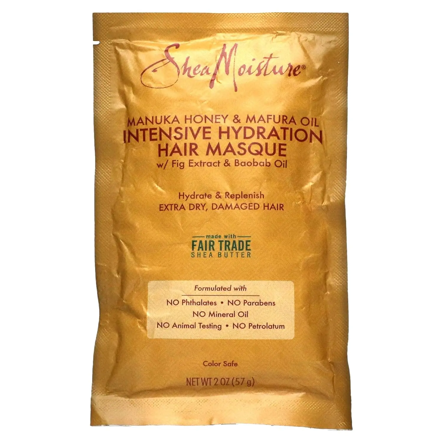 SheaMoisture Intensive Hydration Haircare Masque - Moisturizing, Hydrating Nourishing Packaged Hair Mask Treatment, Infused with Manuka Honey & Mafura Oil, 2 fl.oz. (Pack of 1) for Adults