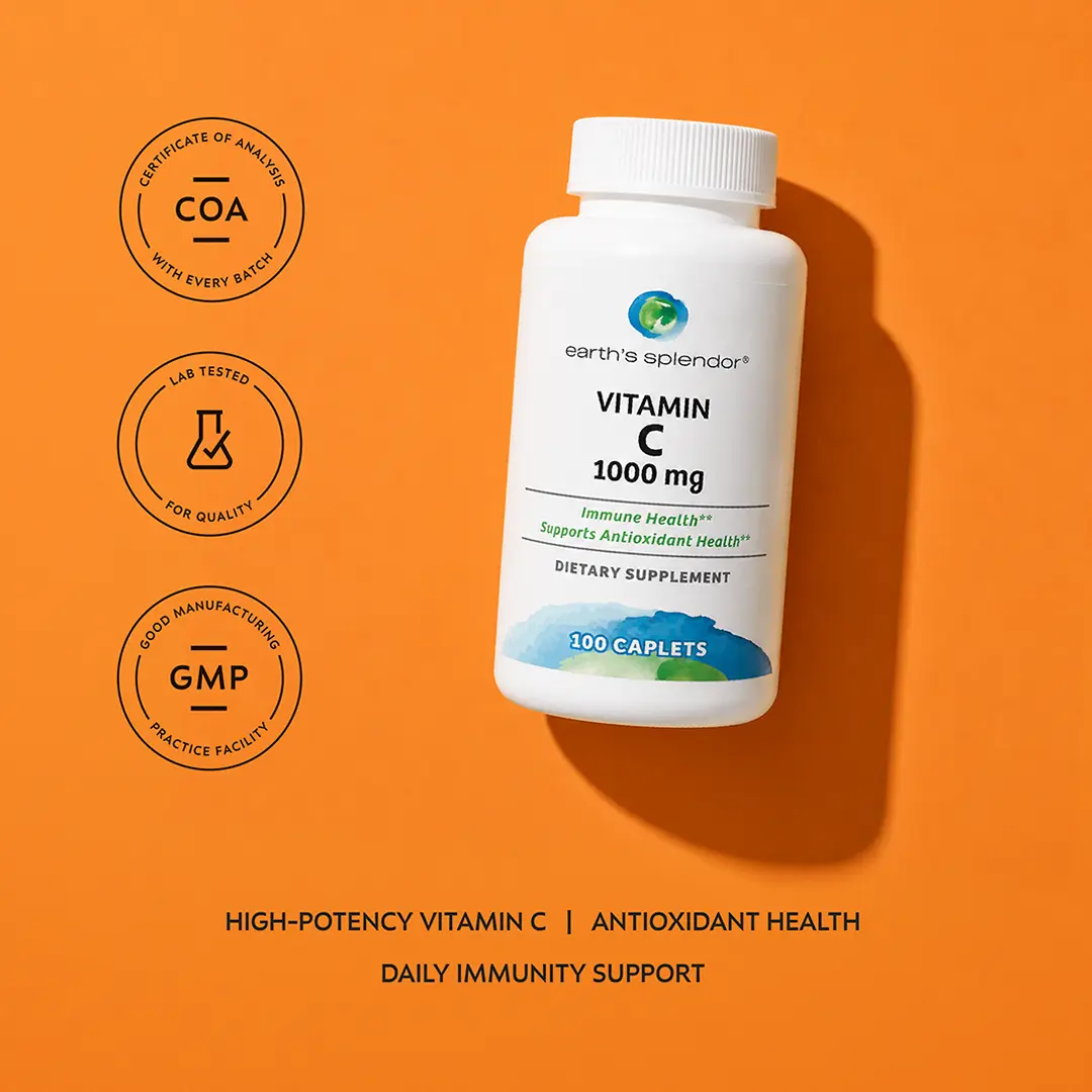 High Potency Ascorbic Acid Vitamin C 1000 mg Antioxidant Capsulas, Daily Vitamin Immune Support Dietary Supplement Capsules, Body Health