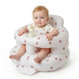 Inflatable Baby Sit-Me-Up Floor Chair - PVC Material, Built-in Air Pump, Full Enclosure Protection for 3+ Months Toddlers