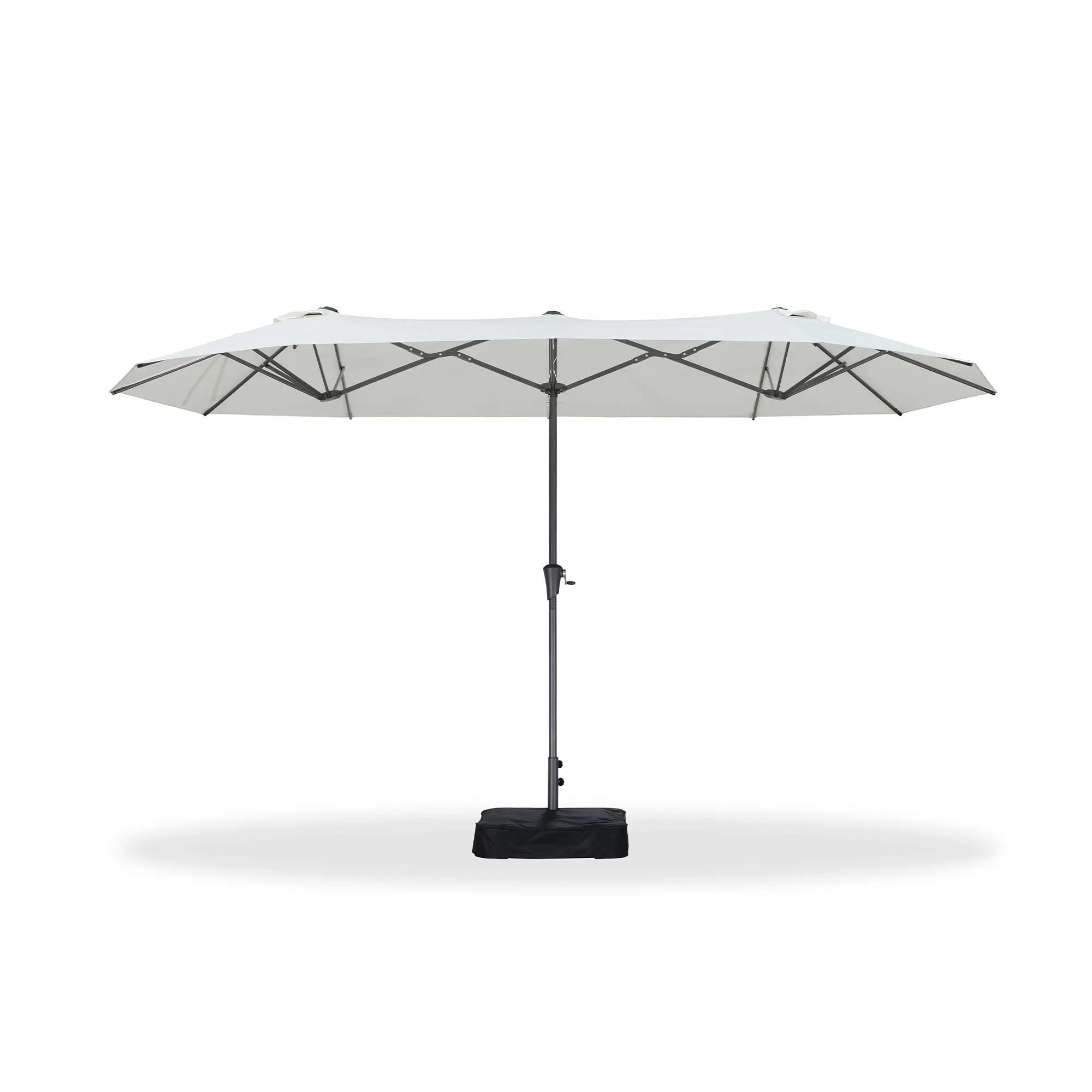 PURPLE LEAF 13 ft Double-Sided Outdoor Market Table Umbrella with Base for Pool