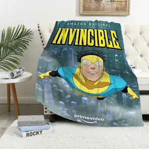Child Blanket I-Invincible Cartoon Blankets for Decorative Sofa Blanket Double Bed Blankets & Throws Furry Throw Fluffy Soft