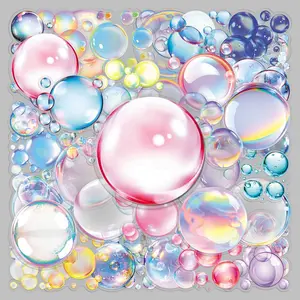 50pieces bubble cartoon high appearance level creative graffiti personality trend decoration storage box skateboard guitar transparent stickers Customizable Stickers