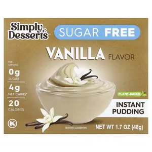 Simply Desserts Plant-Based Instant Pudding, Sugar Free, Vanilla, 1.7 oz (48 g)
