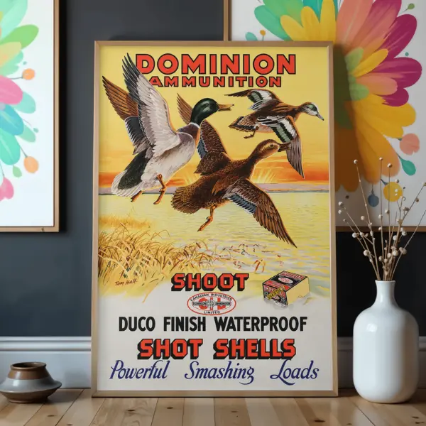 1933 Vintage Duck Hunting Poster, Classic Waterfowl Sporting Art Print, Retro Bird Hunting Wall Decor, Rustic Hunting Lodge Artwork, Vintage Sportsman Cabin Poster, Outdoor Hunting Gift