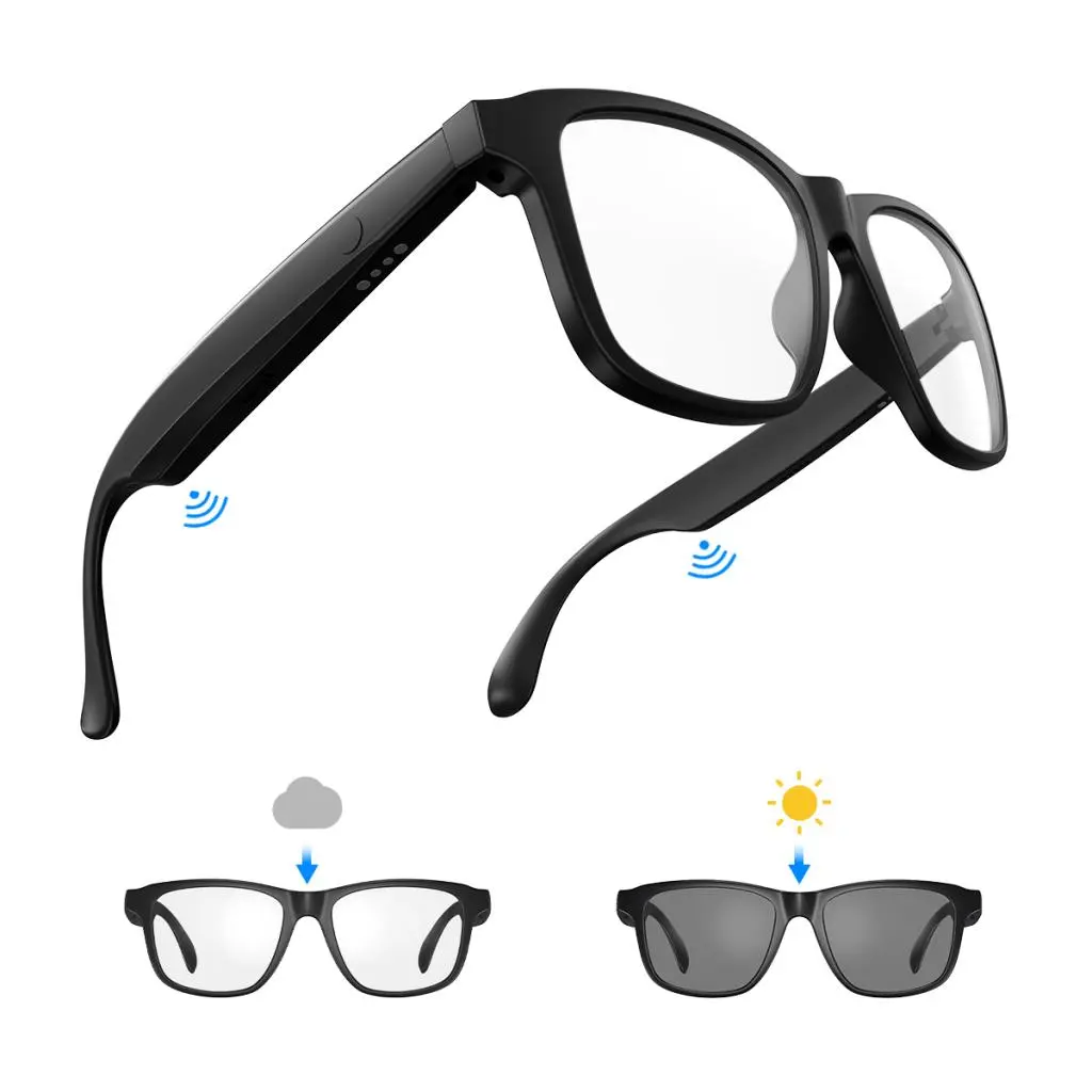 Smart Bluetooth Glasses for Men & Women, Wireless Audio Eyewear for Music & Calls, Anti-Blue Light Lenses, Voice Assistant, Hands-Free Headphones for Office, Driving, Sports & Outdoor Use