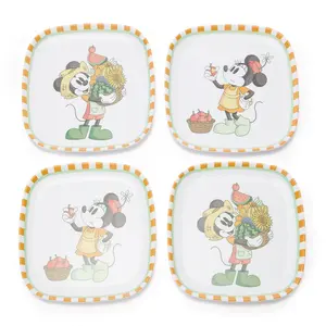 Disney Store Mickey and Minnie Mouse Fruit Stand Plate Set