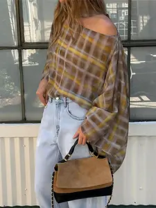 Women's Retro Fashion Casual Plaid Shawl, Versatile Commute Style, Perfect for Daily Use, School, and Vacation