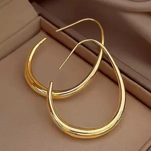 Viral Teardrop Hoop Earrings for Women, Lightweight Gold Statement Earrings, Luxury Look Minimalist Jewelry dainty stud Christmas Bell Set fashionable everyday wear birthday anniversary gift