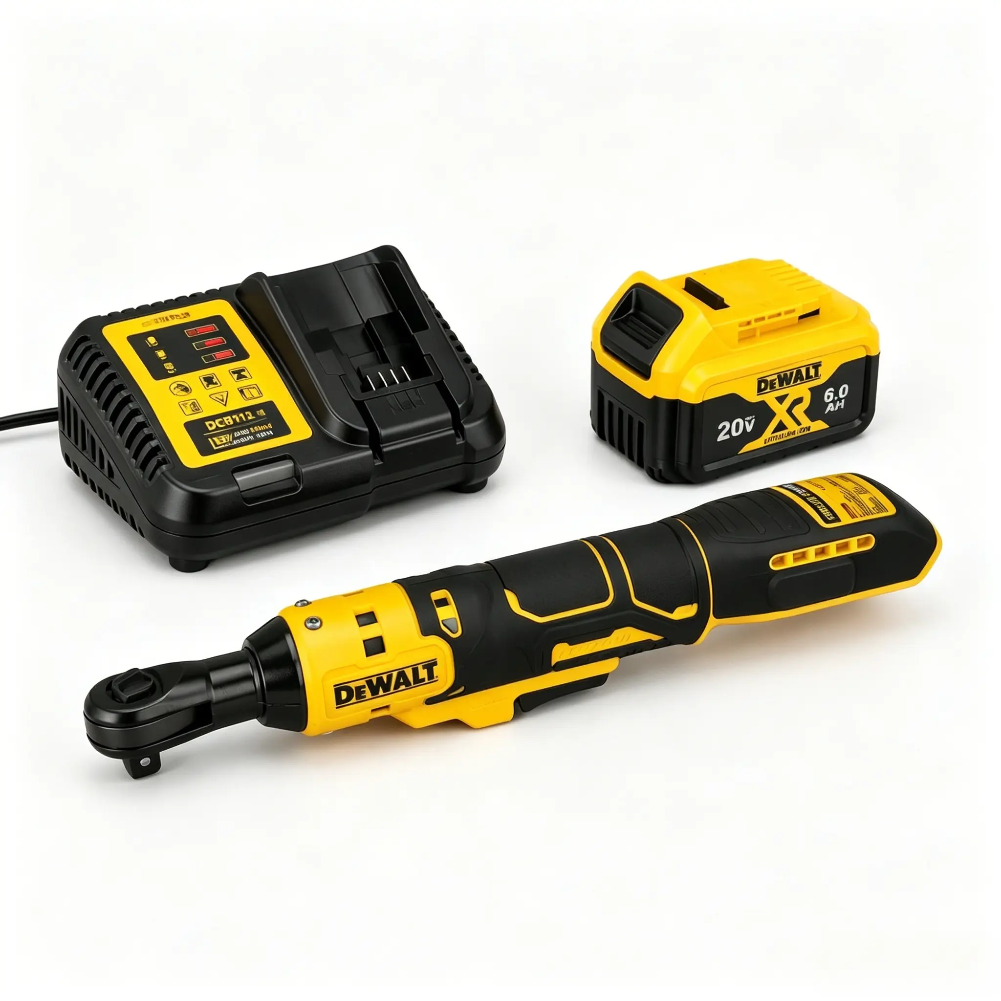 DEWALT DCF512 XR Atomic Rechargeable Brushless Ratchet Wrench - 1/2" Square Drive, High Torque Cordless Compact Slim Head Tool with Brushless Motor & Rugged Housing for Narrow Spaces Auto Repair Mechanics, Rechargeable Brushless Wrench