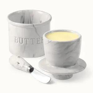 Ceramic Butter Crock with Lid & Spread Knife