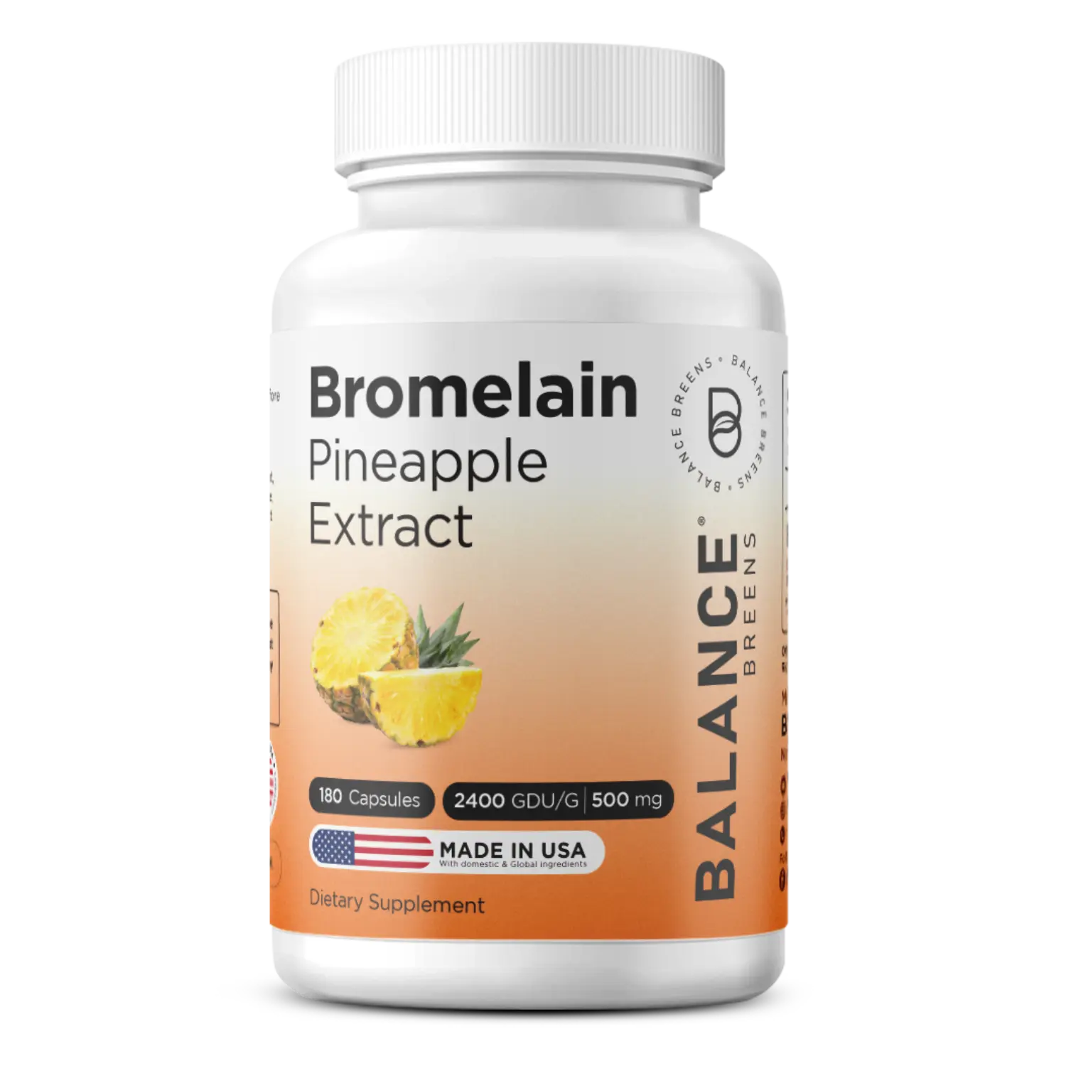 Bromelain 500mg, 180 Capsules - Pineapple Extract Digestive Enzyme - Supports Digestion and Joint Support Supplement Optimum Healthcare Fitness Dietary