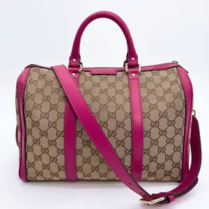 Pre-owned GUCCI canvas Shoulder Bags Monogram Medium Joy Boston Pink