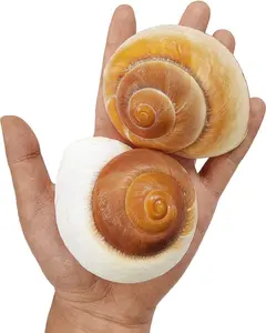 QEQEKAKA 2 PCS Muffin Snail Large Hermit Crab Shells 2.7~3.5Inch Natural Sea Conch Opening Size 1"~1.5" Hermit Crab Supplies