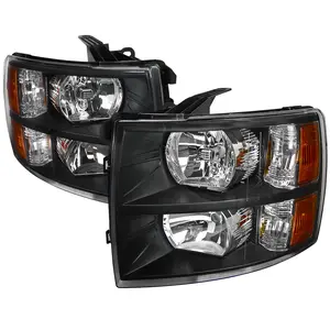 2007-2013 Silverado 1500/ 2007-2014 Silverado 2500HD 3500HD Factory Style Headlights (Matte Black Housing/Clear Lens)
