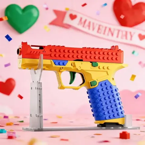 Summerwins Tactical 1911 Model Blaster Building Kit - 5.5in Phthalate-Free DIY Plastic Blocks, Vibrant Colors, Ejection Feature, Outdoor Strategic Game Toy, Boosts Creativity, Teen Boy Gifts Outdoors, Holiday Gift, Enhances Team Spirit, Promotes Teamwork