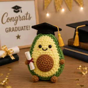 Graduation Gift Crochet Animal Amigurumi Doll Graduate Plush Class Of 2026 Senior Gift Cute Plushie Diploma Plush