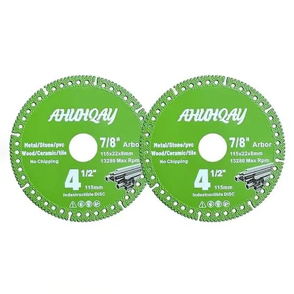 AHUHQAY 2-5 Pack 4.5" Durable Brazed Molding Diamond Saw Blades for Angle Grinder, 7/8" Arbor, Quick Dust Removal, Fast Heat Dissipation, Chamfering Tool for Metal & Tile, Father's Day Gifts