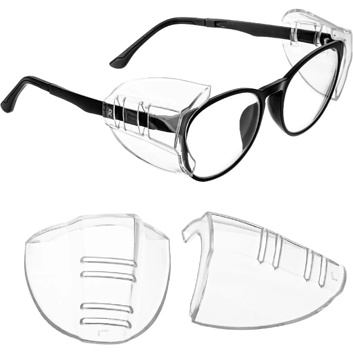 Universal PPE Equipment Anti-Fog Safety Glasses with Side Shields, Vents, Comfortable Design, Flexible Plastic & Easy Installation (2/4/6/10 Pcs) for Construction, Industrial, Woodworking Use