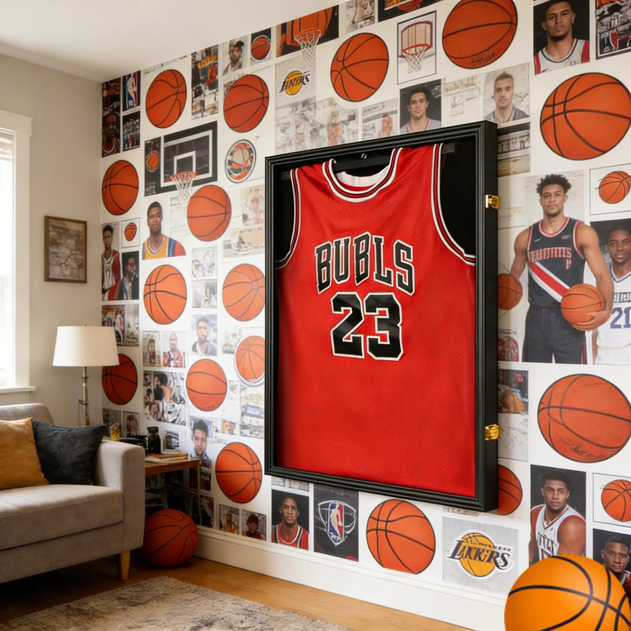 【Buy 1 Get 1 Free Card Frame】-CRDC  Jersey Frame Display Case Shadow Box Lockable with UV Protection for Baseball Basketball Football Soccer Hockey Sport Shirt