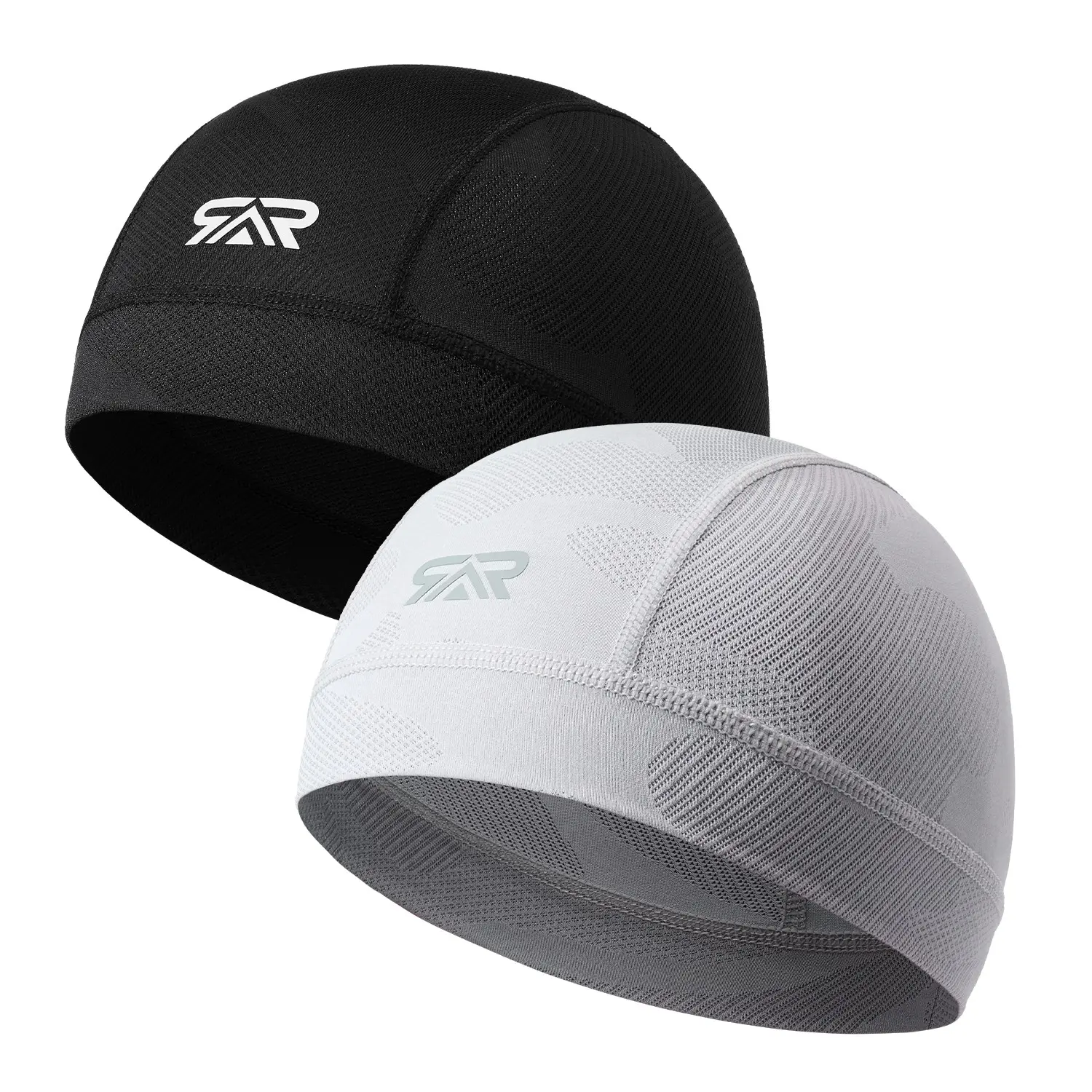 Shinemeoth Breathable Mesh Cycling Cap 2 Pack, Biker Cap, Colorfast Ion Headliner Hat, Sports Outdoor Hats, Athletic Hat, Sweat Absorbent Anti-Slip Sports Workout Hat Skull Cap, Yoga Ventilated Hat, Cycling Lightweight Hat, Gym Hat