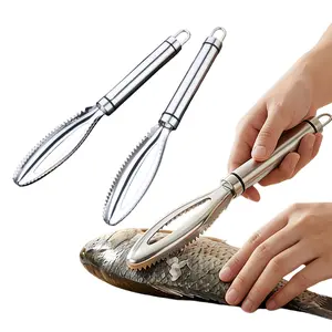 Portable Fish Scale Scraper, 1 Count Stainless Steel Fish Scale Remover, Fish Cleaning Tool, Kitchen Gadget, Flyfishing, Solocamping, picnicaesthetic-MM