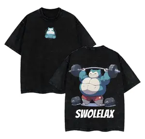 SwoleLax Gym Tee, Muscle Monster Workout Shirt, Oversized Funny Anime Fitness Top, Unisex Graphic Gymwear, Gift for Anime Fans  Double Sided Print