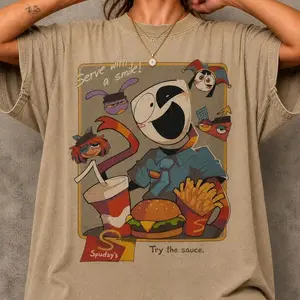 Try The Sauce Digital Circus Spudsy's Shirt, Funny Gangle and Jax Fast Food Graphic Tee, Retro 90s Indie Animation Tee, Viral Animation Gift