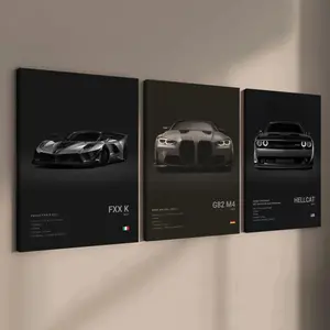 3-Count Wooden Frame Canvas, Supercar Art Poster, Male Bedroom Car Decoration Pattern, Car Collector Decor, Suitable for Living Room & Home Wall Decoration, Ideal Gift, Modern Home Decor Artwork