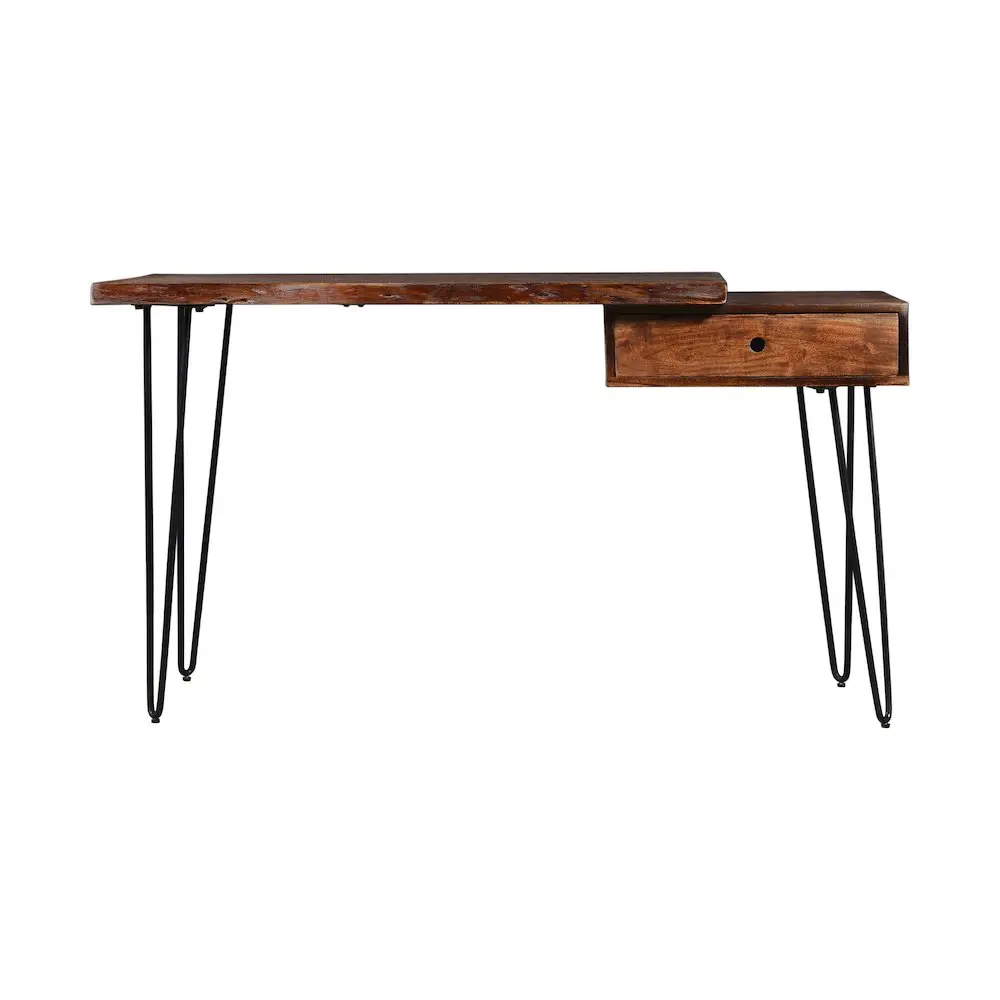 Nature's Edge Solid Acacia Desk with Drawer, Ideal for WFH Setup, Study Setup, Office Inspo & Home Office Ideas, Perfect for Contemporary Home Decor, Clean Lines