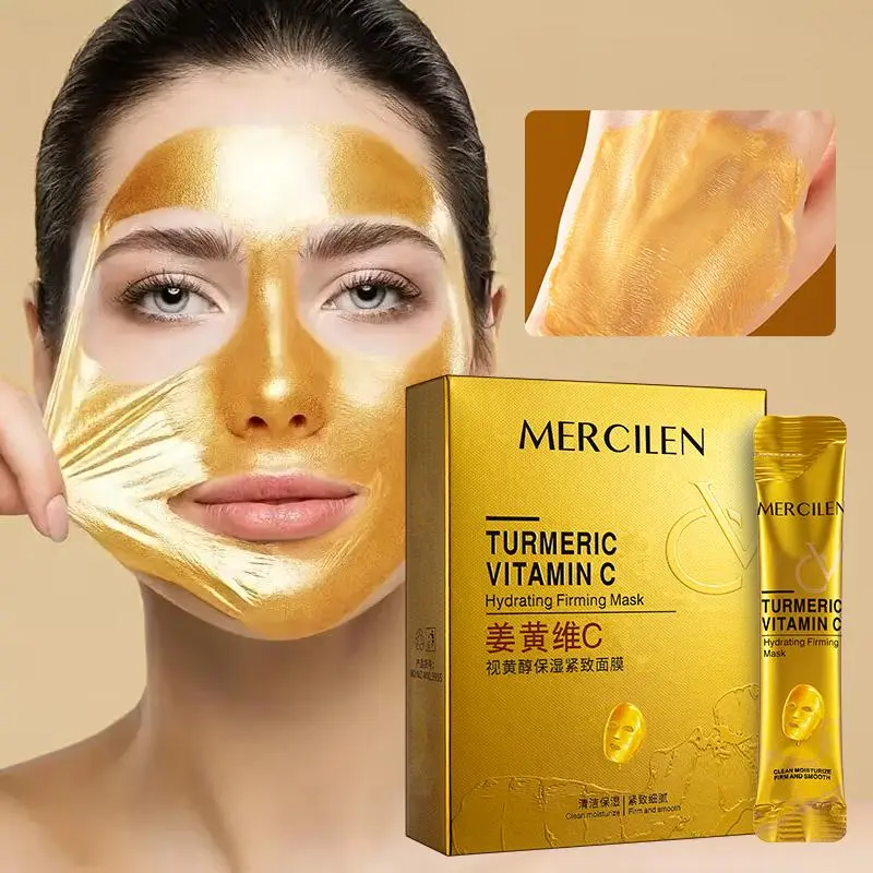 Turmeric Vitamin C Gentle Moisturizing Facial Mask, Deep Cleansing Face Sheet Mask, Hydrating Facial Skin Care Product for All Skin Types