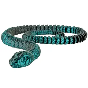 Flexible Articulating Snake - Green & Black Dual Color animal statue