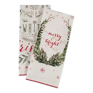 Design Imports Assorted Noel Printed Kitchen Towel Set of 2