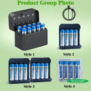 8pcs 500mA AA Titanium Lithium Battery Set with Custom Charging Case | For Remotes, Toys & Mor