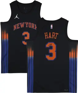 Josh Hart New York Knicks Autographed Nike 2025-26 Black Statement Swingman Jersey - Fanatics Authentic Certified