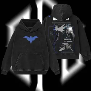Superstyle Tales of the Teen Titans #44 - Dick Grayson Nightwing (Robin Hood #1) Hero Verse Comic Double Printed Oversize Lightweight Acid Washed Tee Hoodie TV Series Graphic Design Unisex Top Cotton Streetwear T-Shirt Hoodie Sweater Clothes Menswear 5MF