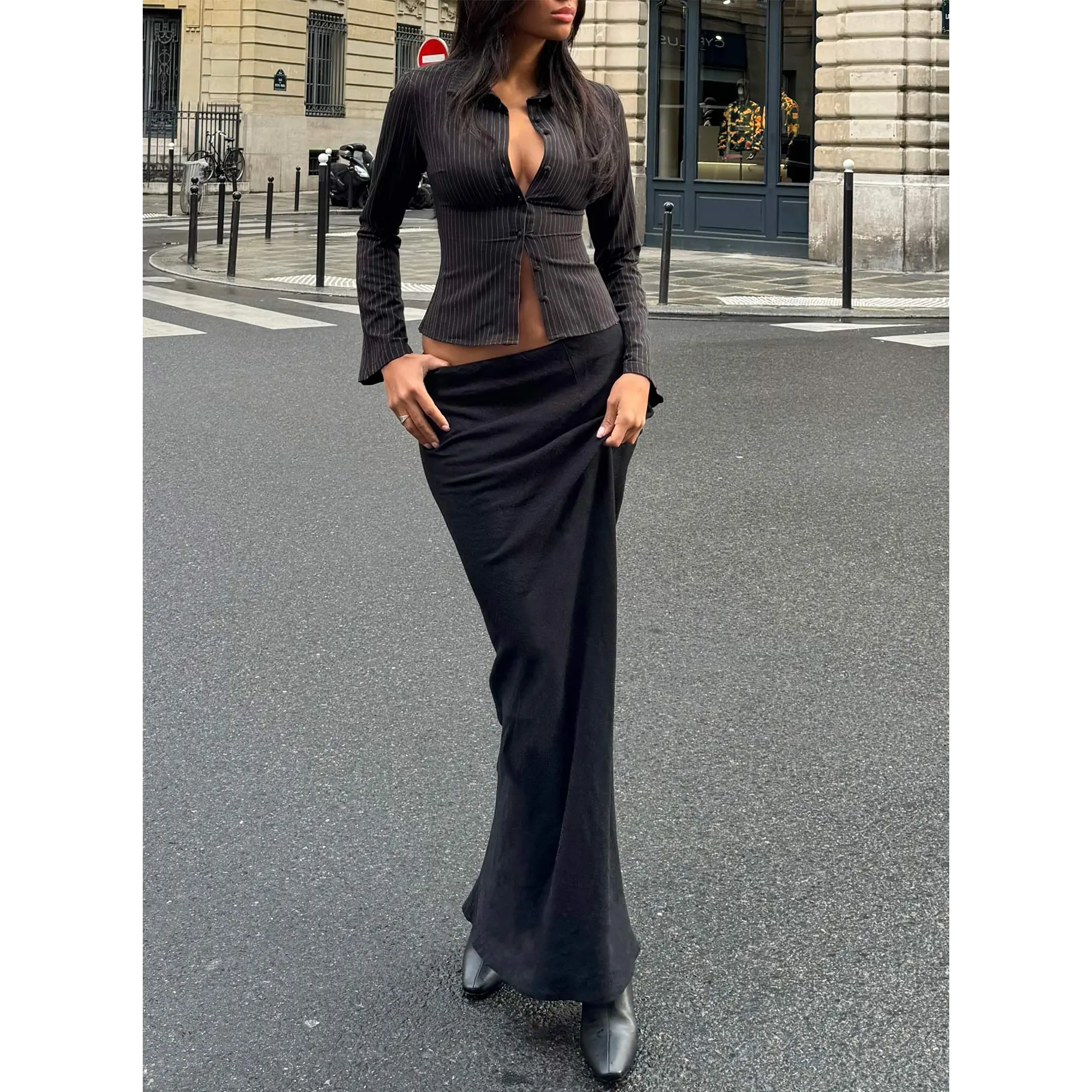 Jodie Maxi Skirt Black Petite