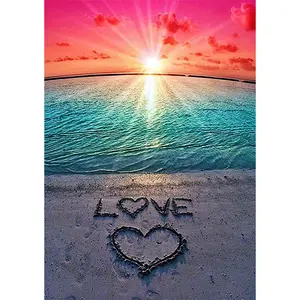 Diamond Painting Seaside New 2025 Embroidery DIY Mosaic Sunset Landscape Picture Rhinestones Handmade Gift 16x12inch