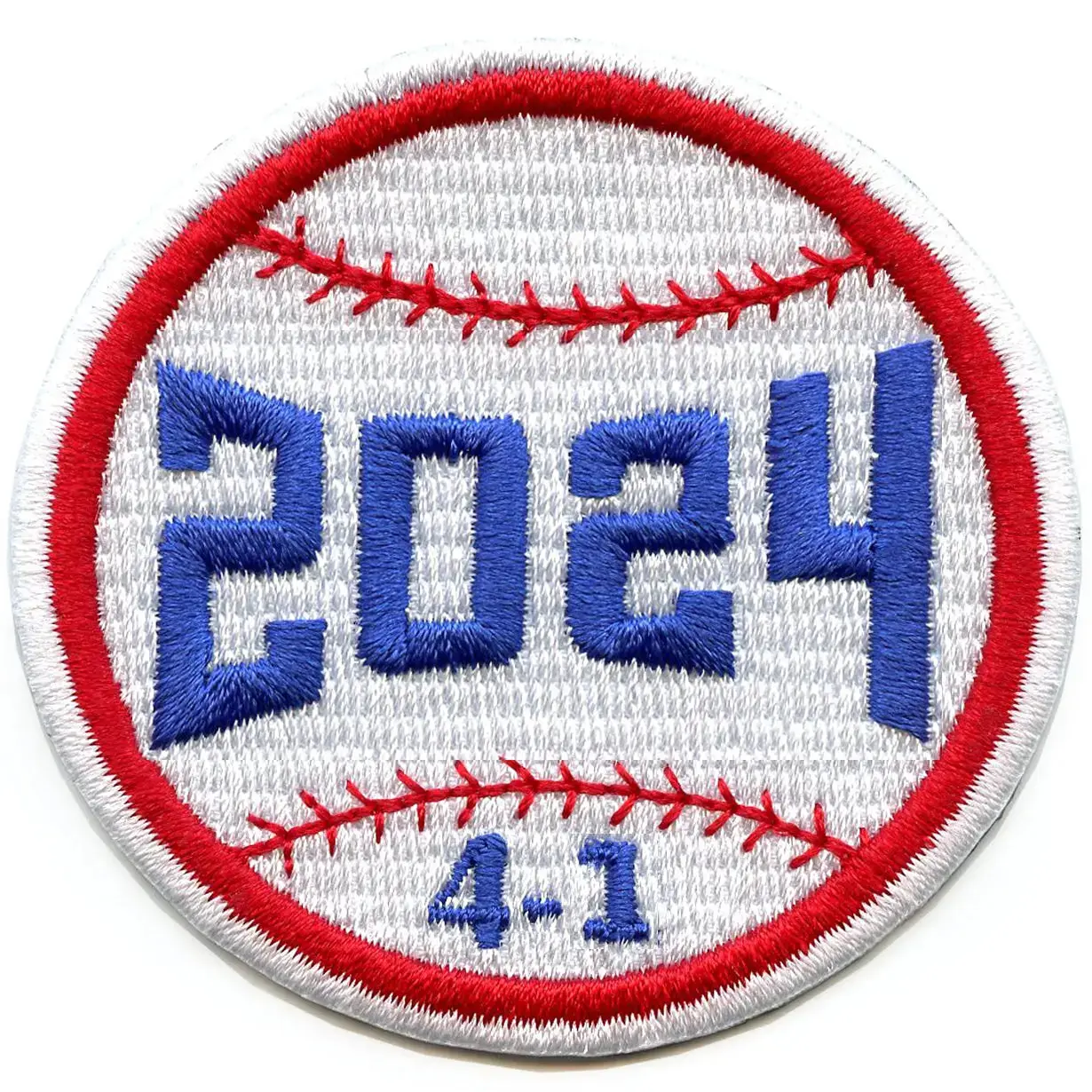 LA 2024 Baseball Patch Series Score 4-1 Embroidered Iron-On