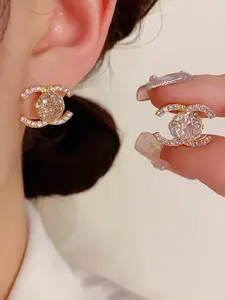 Elegant Zirconia Stud Earrings for Women, Fashionable Simple Design, Perfect for Daily Commute, Versatile Ear Rings