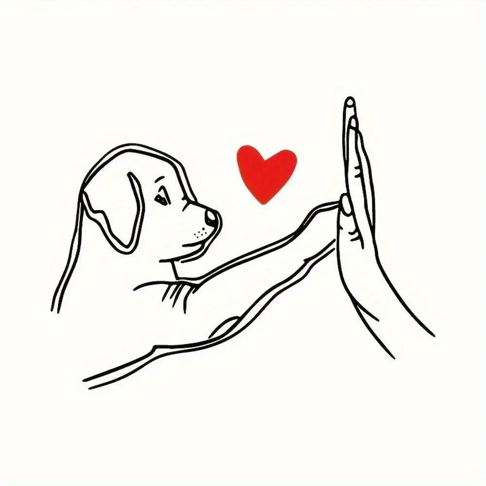 The favorite of dog lovers: Car stickers - The design featuring a cute dog and a handshake pattern is an excellent gift for dog lovers. The durable stickers, Decorative Decal, Car Decals