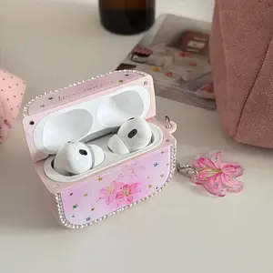 Colorful Stars Lily Flower Rhinestone Aesthetic AirPods Pro 3 Case, New 4th Gen AirPods 4/3/2/1 Earphone Protective Cover, Apple AirPods Pro 2 Protector, Protection, Headphone Accessories
