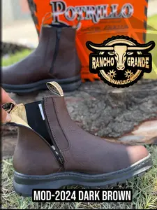 2024 Men’s Work  Boots Dark Brown Easy on ,Stitched  & Ultra Light